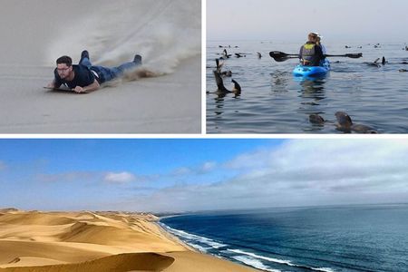 Swakopmund: 3 in 1, Kayaking, Sandwich Harbour & Sandboard Combo