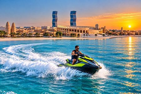 Doha Jet Ski to Skyline with View of Katara and Pearl Qatar