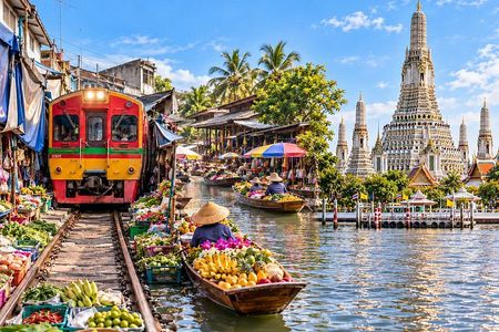 Railway Market, Floating Market & Bangkok Temples