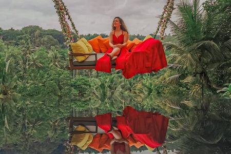 Bali Swing Tour with Koi Fish Boat Monkey Forest and Falls