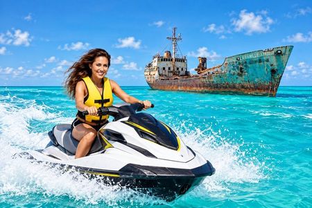 Providenciales Jet Ski Tour to Iguana Bay Island and Shipwreck