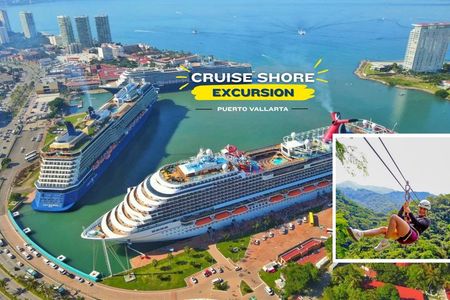 Ziplines for cruise passengers + Jorullo Bridge