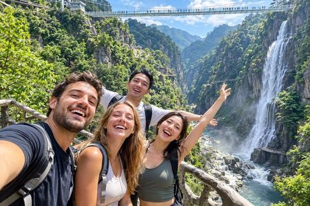 Gulong Gorge Glass Skywalk Bridge and waterfall View Private Tour