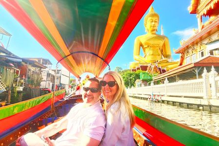 Bangkok Private Wat Pho, Wat Arun and Canal Tour&Flower Market