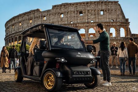 Rome in Private Golf Cart Tour with Pick-up and Artisan Ice Cream
