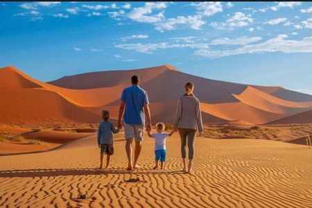 Doha Escape: Gentle Desert Safari with Camel Ride & Sandboarding