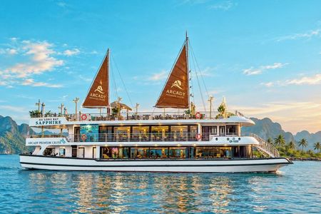 BEST SELLER Halong Bay Luxury Day Cruise: Buffet, Jacuzzi & Sauna