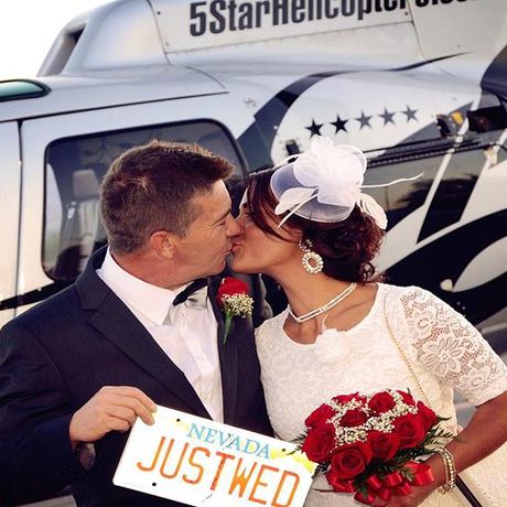 Las Vegas Night Flight Helicopter Wedding Ceremony