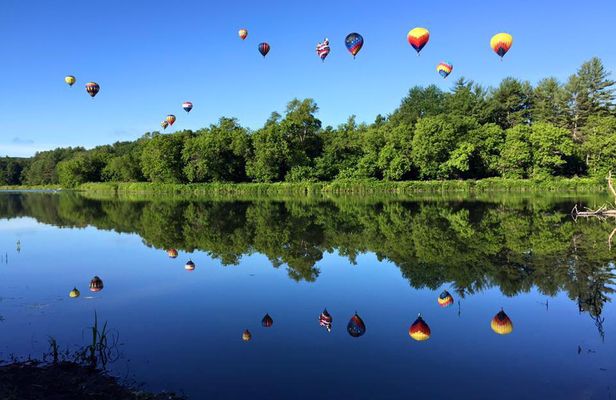 Hot air balloon flight over Green Mountains of Vermont
