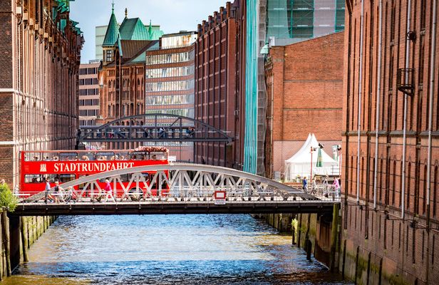 Discover Hamburg with hop-on hop-off bus, harbor and Alster cruise