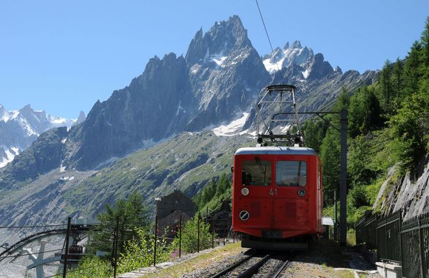 Geneva to Chamonix bus transfer with cable car and mountain train