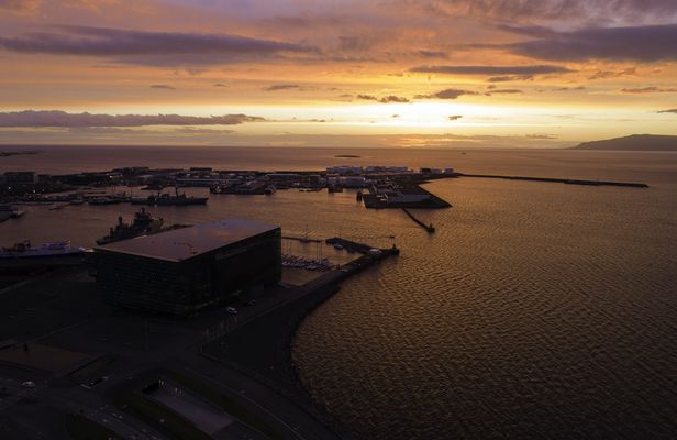Midnight sun and whale watching boat tour