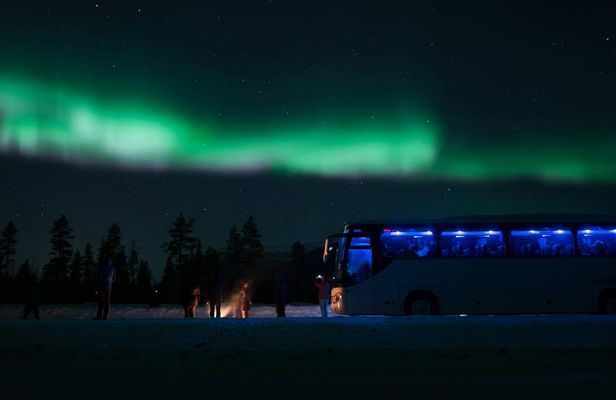 Northern Lights big bus chase from Tromsø
