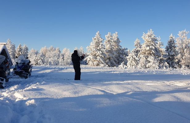 Long (70km) snowmobile safari in Lapland