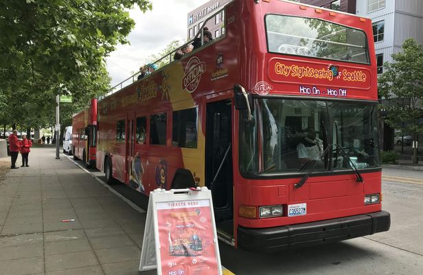 City Sightseeing hop-on hop-off bus tour of Seattle