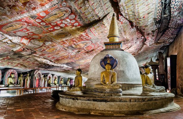 Sigiriya rock and Dambulla cave temple tour from Negombo