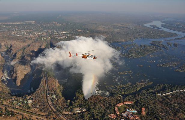12-minute helicopter flight at Victoria Falls from Zimbabwe side