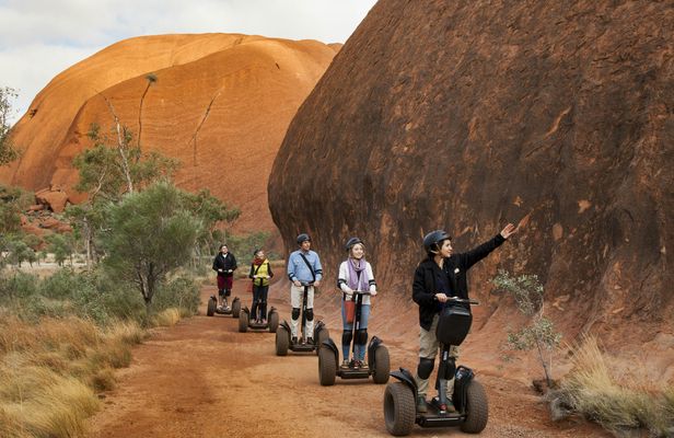 Uluru sunrise and self-balancing scooter