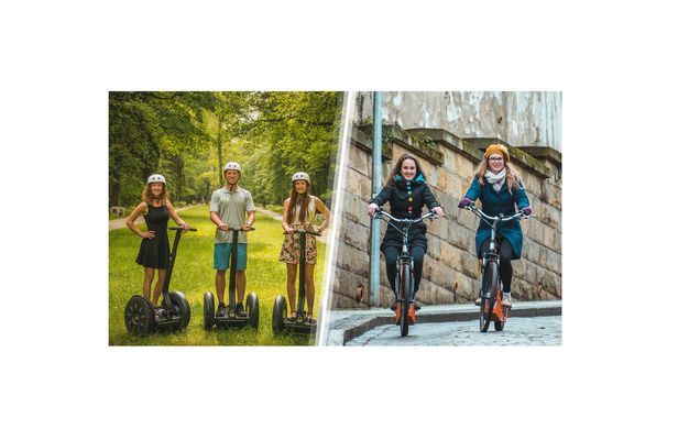 Prague 4-hour small group tour on self-balancing scooter and e-bike or e-scooter with pickup