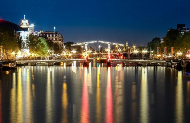 Boat tour through the Amsterdam Light Festival