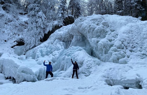 Barbara Falls winter waterfall fun