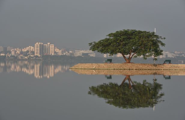 Evening boat ride at Hussain Sagar Lake in Hyderabad