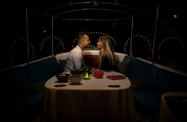 Romantic night canal cruise in Amsterdam