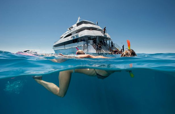 Great Barrier Reef cruise with scenic helicopter flight