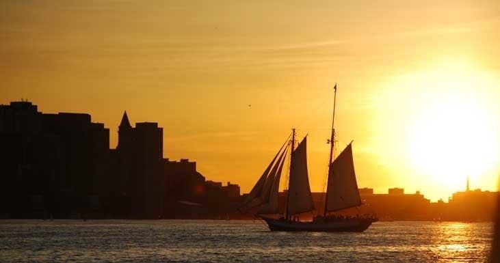 Boston Harbor sunset Liberty Star sailing experience