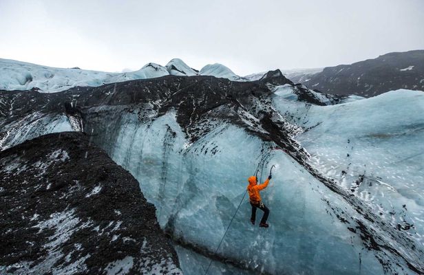 Blue ice glacier hiking adventure at Sólheimajökull