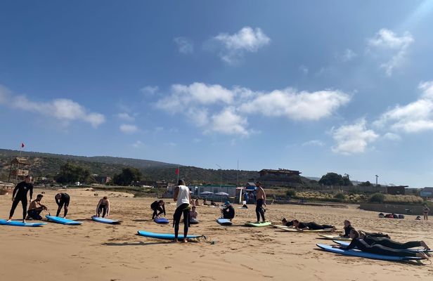 Surf lesson with pickup from Agadir and Taghazout