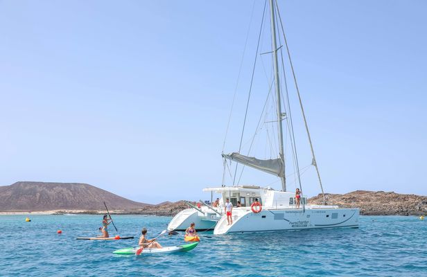 Luxury adults-only catamaran cruise from Corralejo with paella