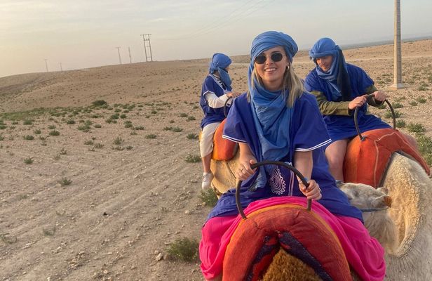 Agafay desert private sunset camel ride from Marrakech