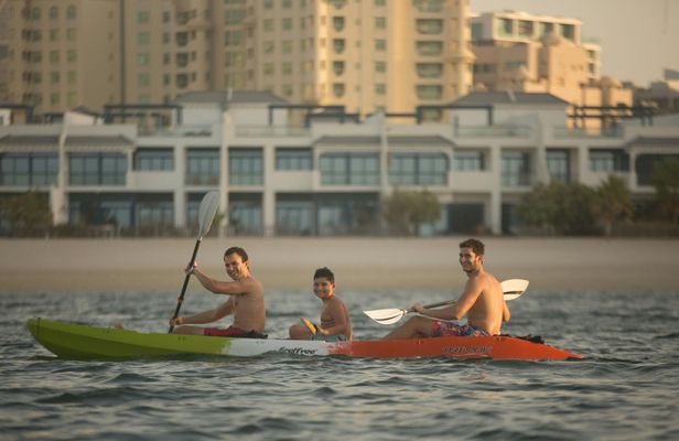 Three-seat Kayak Rental on The Palm Jumeirah - One Hour