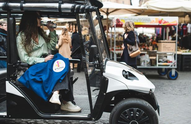 Rome city center food tour in golf cart