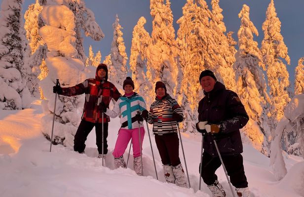 Classic snowshoeing tour in Levi