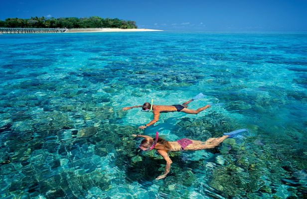 Green Island full-day tour with snorkel gear or glass bottom boat