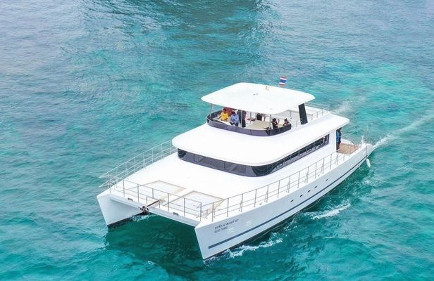 Luxury Krabi coast sunset cruise by catamaran with snorkel and BBQ