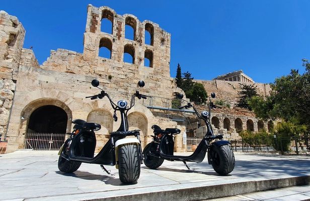 Guided tour of the Acropolis area of Athens by electric scooter