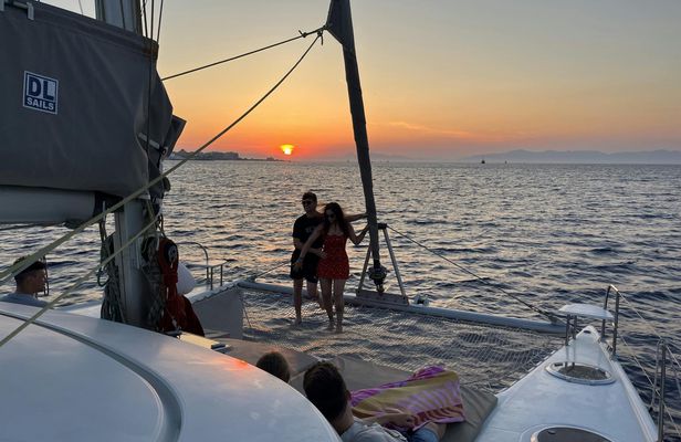 Private Sunset Catamaran Cruise from Rhodes with Dinner