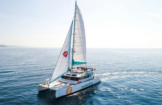 Sunset catamaran cruise in the Bay of Malaga with cava