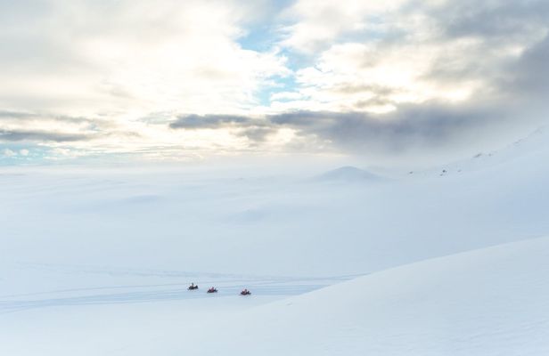 Langjökull glacier and ice tunnel snowmobile tour