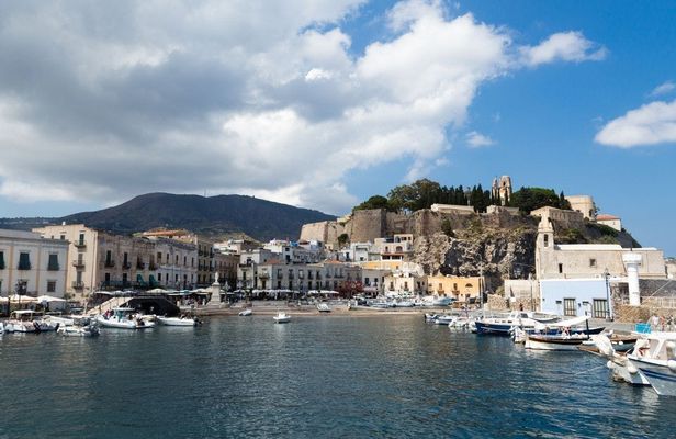 Islands of Lipari and Vulcano from Cefalù