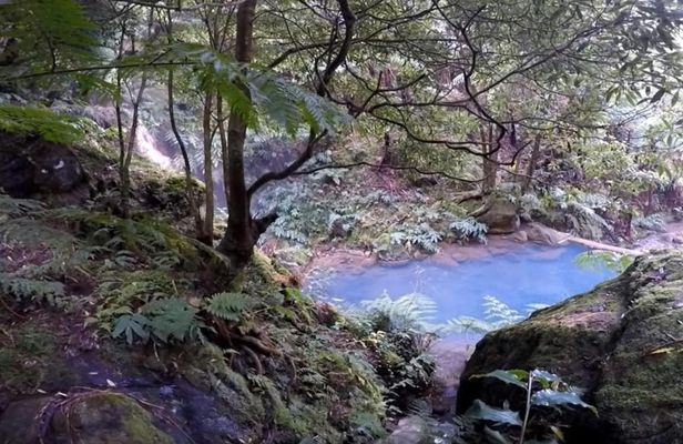 Full-day watching tour with lunch and hot springs at the Lagoa do Fogo