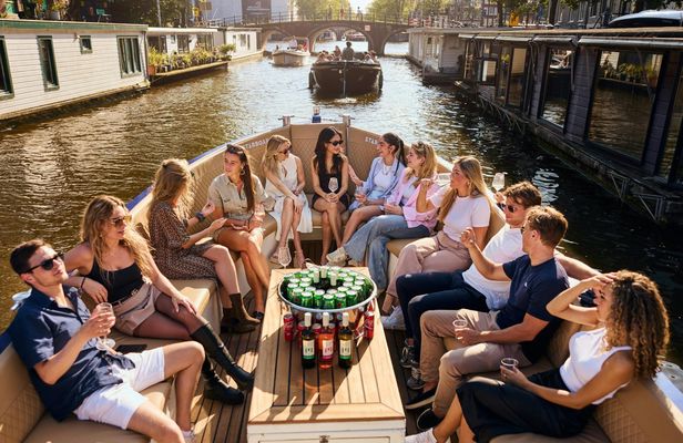 Amsterdam Canal Booze Cruise with Unlimited Drinks