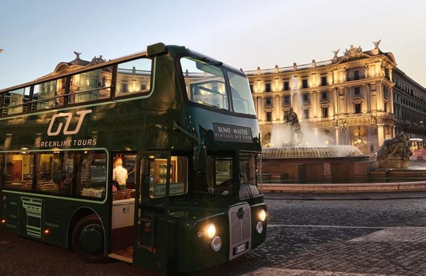 Rome open bus night tour with tasting stop