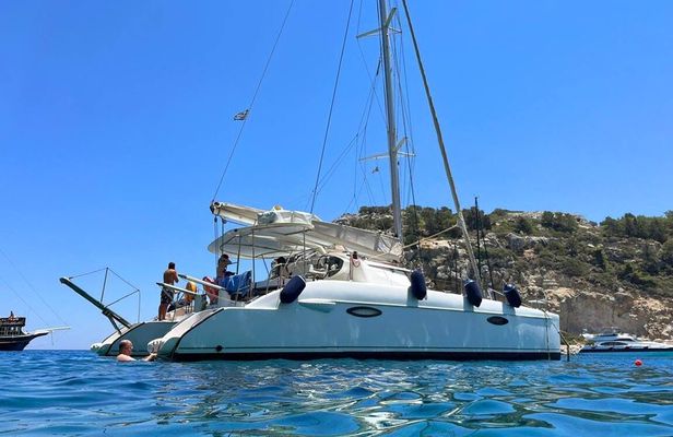 Rhodes semi private full-day Catamaran cruise – ticket only