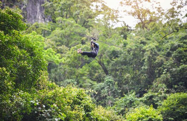 Krabi Zipline Adventures with Abseiling and Rock Climbing