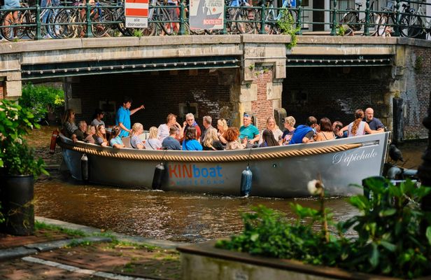 Open boat canal cruise from Anne Frank House in Amsterdam