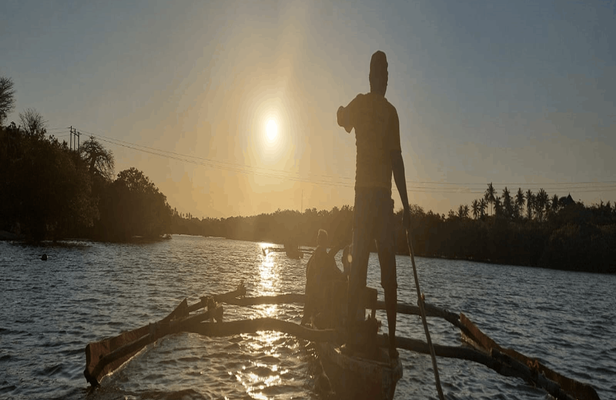 Kongo river sunset tour on a Swahili canoe from Diani Beach
